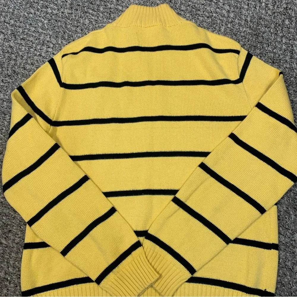 Polo Ralph Lauren VTG Quarter Zip Pullover Striped Cotton Sweater - Picture 12 of 13